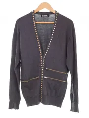 ヒステリックグラマー HYSTERIC GLAMOUR 21AW スタッズ ジッパー カーディガン ZIPPER STUDS 02182ND02 カーディガン グレー Mサイズ 103MT-2765