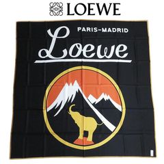 ロエベ スカーフ レディース 928.28.128 2049 ストール ショール 大判 正方形 ロエベ ラベル シルク ホワイト×レッド×ブラック LOEWE 928 28 128