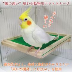 脚の悪い鳥・小動物用 やわらかソフトステージ（バリアフリー 介護 老鳥） Sサイズ 外枠：約 縦12.4cm 横10cm　内枠：約 縦10cm 横8cm