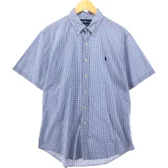 古着 ラルフローレン Ralph Lauren CUSTOM FIT チェック柄 半袖 ボタンダウン チェックシャツ メンズL相当/eaa551911