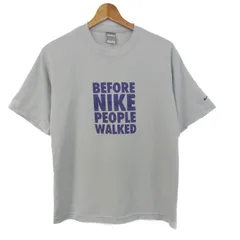 ナイキ 半袖Ｔシャツ トップス フィットドライ スポーツウエア メンズ Lサイズ グレー×紫 NIKE 【中古】