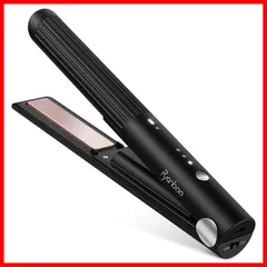 (Black) 15mm MAX200℃ 3段階温度調整 前髪 持ち運び用ヘアアイロン メンズ ミニヘアアイロン コードレス USB充電式ヘアアイロン コードレスヘアアイロン Ryanboo