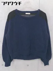 ◇ BEAMS HEART ビームスハート レース 切り替え ニット 長袖 セーター ネイビー レディース 【中古】 【1103110004018】