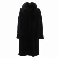 イネド INED 美品 フォックスファー付 ステンカラーコート アンゴラ ロング 9 黒 ブラック ■GY09 0519のサムネイル