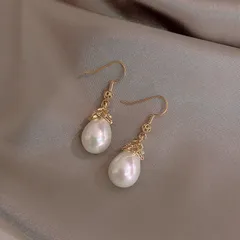 【NO234】金属アレルギー対応　925銀針　シンプル　パール　フープピアス