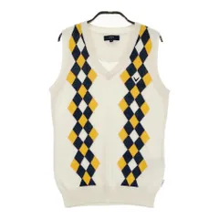 サイズ：M CALLAWAY キャロウェイ  Vネックニットベスト ウール混 ダイヤ柄 ホワイト系 [240101288321] ゴルフウェア レディース ストスト