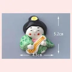 瀬戸焼　七福神　箸置（弁財天）　※陶器,シリーズ,個性的,高級感,高品質,日本製,レトロモダン,かわいい,可愛い,和食器,絵,手作り調,手描き,七福神,願掛け,ご利益,お祝い,祈願,お正月,箸置き　◎2個目以上大幅値引き対象商品♪