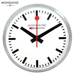 モンディーン MONDAINE ウォール クロック Wall Clock 掛け時計 A995.CLOCK.16SBB 40cm 大型 シルバー 並行輸入品