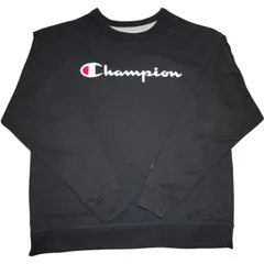チャンピオン Champion クルーネック スウェット トレーナー XLサイズ ブラック メンズ アメカジ カジュアル スポーツ ストリート 秋冬 春 重ね着 定番ロゴ入り プルオーバー USA規格