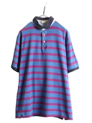 【お得なクーポン配布中!】 80s 90s エルエルビーン ボーダー 鹿の子 半袖 ポロシャツ XL