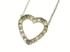 クリスチャン・ディオール　Christian Dior　ラインストーン　ハート　ネックレス　シルバーカラー　送料無料