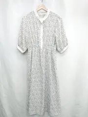 ◇ ⊂ RAY CASSIN レイカズン 総柄 五分袖 膝下丈 ワンピース サイズF グレー系 レディース E  【1502060048828】