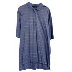 POLO GOLF 半袖 ポロシャツ XL ブルー ホワイト ポロゴルフ ハーフボタン ビッグサイズ ボーダー 総柄 古着卸 アメリカ仕入 a703-5705