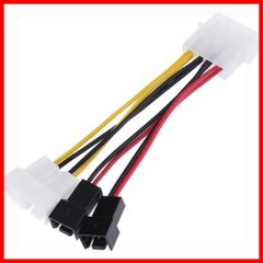 【新着商品】変換4分岐ケーブル 5V2分岐 12V2分岐 2ピン FAN用 約10cm 4ピン ペリフェラル 4分岐 FAN用電源 オーディオファン