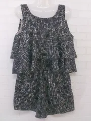 ◇ KBF URBAN RESEARCH 総柄 オールインワン サロペット サイズONE ブラック ホワイト レディース P  【中古】 【1209130006220】