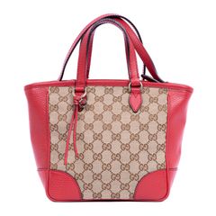 GUCCI グッチ ブリートート ベージュ/レッド GGキャンバス A