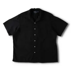 超希少 ラルフローレン JAVA ブラック M 開襟 オープンカラー シャツ 超希少 ラルフローレン JAVA ブラック M 開襟 オープンカラー シャツ