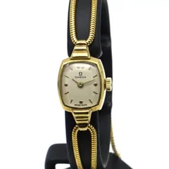 【極美品】OMEGA クォーツ 【GF 金張りケース／金張りメッシュベルト】 極美品OMEGA クォーツGFゴールド金張りケース、金張りメッシュベルト