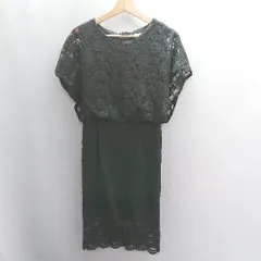 ◇ ⊂ darial ダリアル レース 半袖 ロング ワンピース サイズL ブラック レディース E  【1503060019764】