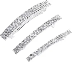 fogman バレッタ ヘアクリップ ヘアアクセサリ きらきら ヘッドドレス かわいい 3種セット(シルバー)