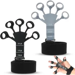 【新着商品】フィンガーパワー 2個セット フィンガートレーナー 指トレーニング 握力 3つの抵抗調節可能 13LB/17LB/21LB 高齢者 指ストレッチャー ピアノ 指 トレーニング 介護 強化 訓練用 ストレス解消 グッズ シリコーン