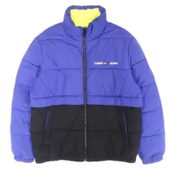 トミーヒルフィガー TOMMY JEANS リバーシブル 中綿 ジャケット ブルゾン アウター サイズL ネイビー×イエロー メンズ 【中古】