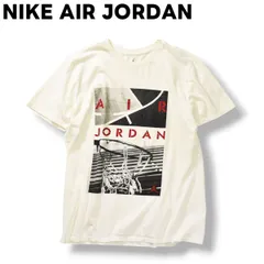 【定番】 ナイキ NIKE エア ジョーダン AIR JORDAN ロゴ プリント Tシャツ クルーネック カットソー ジャンプマン L ホワイト ストリート バスケットボール ウェア メンズ