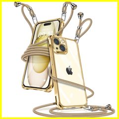 【在庫限定】アイフォン15 スマホケース カバー 肩掛け iPhone15 斜めかけ 縄掛けケース 透明 ショルダー 薄型 軽量 クリア TPU 携帯ケース 紐付き ケース 斜めがけ 織りストラップ付き 15 長さ調整可能 取り外し可能 落下防止 iPhoneのサムネイル