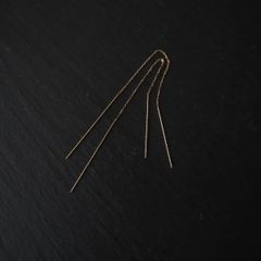 Ouca（ウーサ）ピアス／デイズシリーズ*10KYG*ダブルＩラインモチーフアメリカンピアス