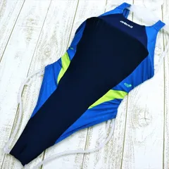 SE2-X19☆arenaアリーナ競泳水着 M 紺 青 ネイビー オープンバック レディース 練習用水着 フィットネスジムプール ワンピース■