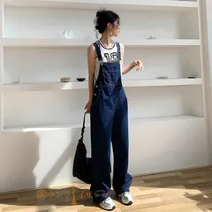 レディース デニム サロペット オーバーオール ワイド パンツ大人 レディース デニム オールインワン ボトム パンツ レディース 大きいサイズ カジュアル ジーンズ kyxyxz06
