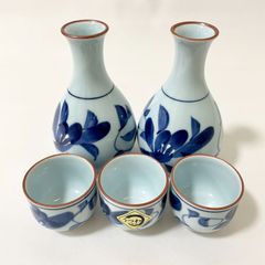 深川製磁】彩木蓮 青色花模様陶器酒器セット - メルカリ