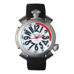 ガガミラノ GaGa MILANO ダイビング 5040.3 ホワイト文字盤 腕時計 メンズ 中古 ラバーベルト