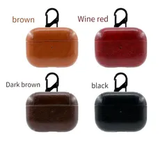 AirPods4ケース レザー 落下防止 耐衝撃 保護ケース 持ち運びに便利 キーチェーン付き2025