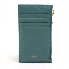 2503　CELINE セリーヌ フラグメントケース 　コインケース カードケース ブルーグリーン系
