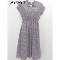 ◇ ems excite エムズエキサイト 花柄 半袖 膝下丈 ワンピース サイズM パープル マルチ レディース  【中古】 【1108040000406】