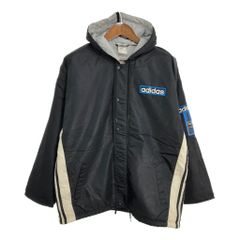 90年代 adidas アディダス 中綿 ナイロンジャケット スポーツ ブラック(メンズ M)中古 古着 U3064