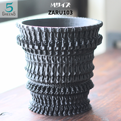 3Dプリント鉢 3Dプリンター鉢 作家鉢 植木鉢 Green5【ZARU103M】120mm