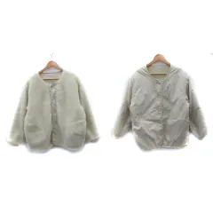 アングリッド UNGRID リバーシブルボアブルゾン ノーカラージャケット ミドル丈 F アイボリー /SM18のサムネイル