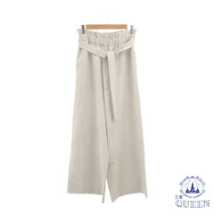 ☆美品☆ earth music&ecology アースミュージックアンドエコロジー パンツ ガウチョパンツ きれいめ ウエストゴム ベルト付き 七分丈 レディース グレー F 901-7752 送料無料 古着