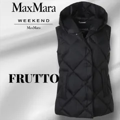 MaxMara ウィークエンドマックスマーラ　Frutto　36 38 40 42 S M L LL　ダウンベストフード付き アウター　ネイビー　ベージュ　ブラック　正規工場製造　高級ライン 良好コンディション