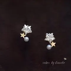 CZダイヤ 高見え 人気 星 18金コーティング スター パール デイリー使い 繊細 上品 SILVER925 ピアス 新品 送料無料 02