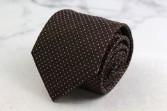 メイル&コー ブランド ネクタイ 総柄 ドット シルク PO メンズ ブラウン MALE & Co 【中古】
