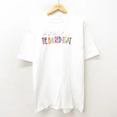 L/古着 半袖 ビンテージ Tシャツ メンズ 90s BOAT イカリ 刺繍 コットン クルーネック 白 ホワイト 24mar26 中古