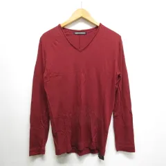 5351プールオム 5351 POUR LES HOMMES 長袖 Vネック ニット カットソー Tシャツ 2 赤 レッド 日本製のサムネイル