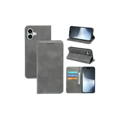 iPhone16 ケース 手帳型 いphone16 手帳型ケース iPhone 16 カバー 手帳型 PUレザー カード収納 財布型 耐衝撃 ケース マグネット スタンド機能付き 5色(いphone16 ケース 手帳型) (ライトグレー) 1