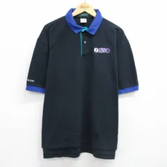 XL/古着 半袖 ポロ シャツ メンズ 00s RISO 鹿の子 大きいサイズ コットン 黒他 ブラック 25jun30 中古 トップス