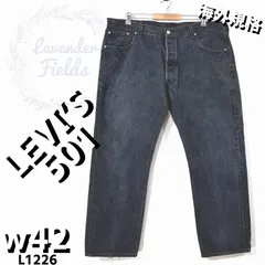 リーバイス501ブラックデニムパンツ w42大きいサイズL1226バギーパッチロゴ極太ワイドストレート黒USAアメリカ古着