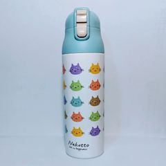 【NEKOTTO】猫柄ワンプッシュ ステンレスボトル 500ml  カラフル