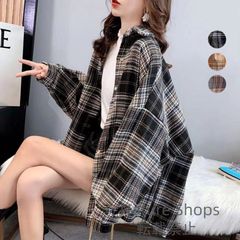 【新品未使用】チェック柄シャツ 起毛シャツブラウス韓国 lycp139